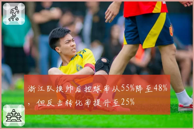 浙江队换帅后控球率从55%降至48%,但反击转化率提升至25%